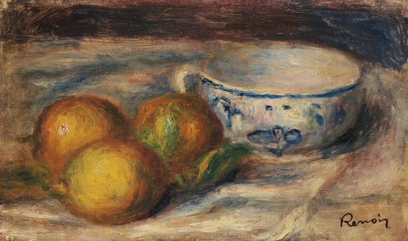 Limonlar ve Fincan ile Natürmort - Pierre-Auguste Renoir