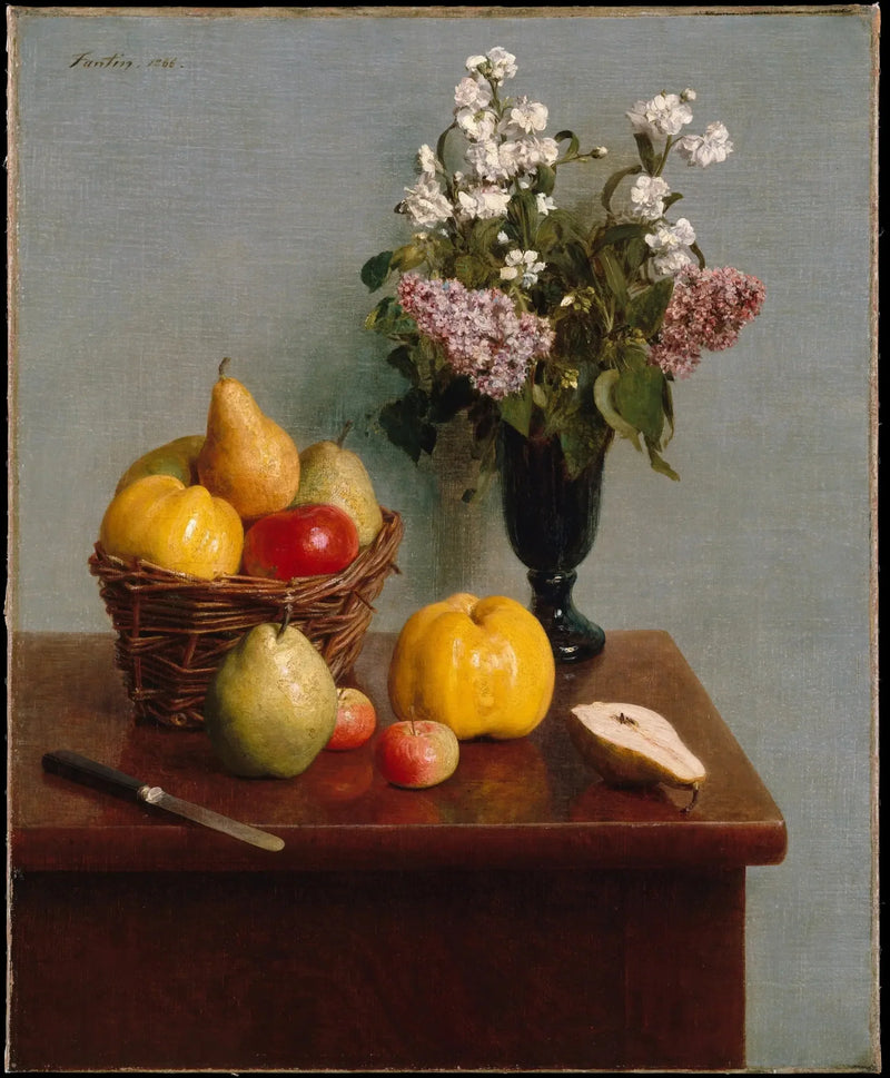 Çiçekler ve meyvelerle natürmort - Henri Fantin-Latour