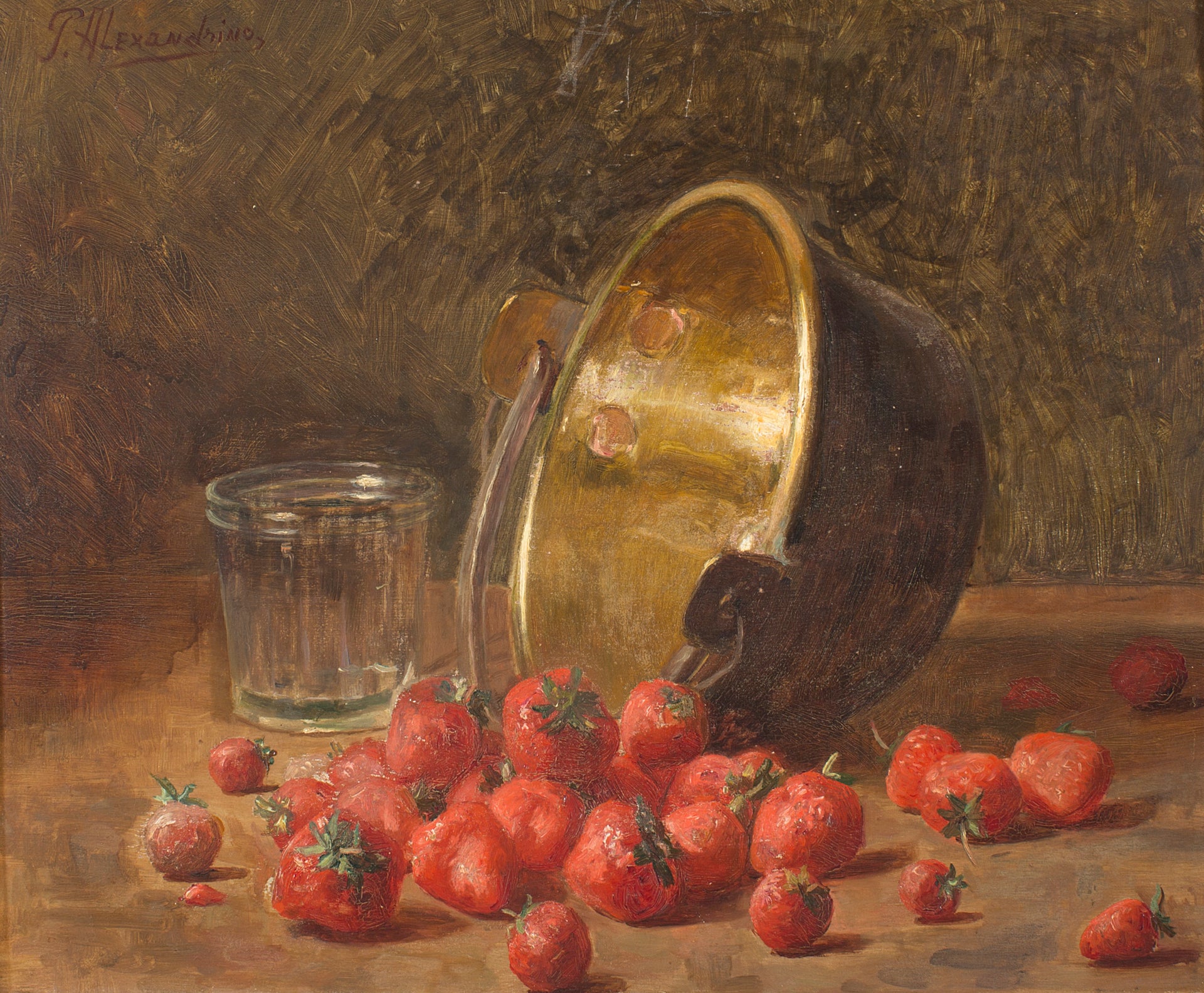 Nature morte aux fraises image 1 reproduction peinte à la main
