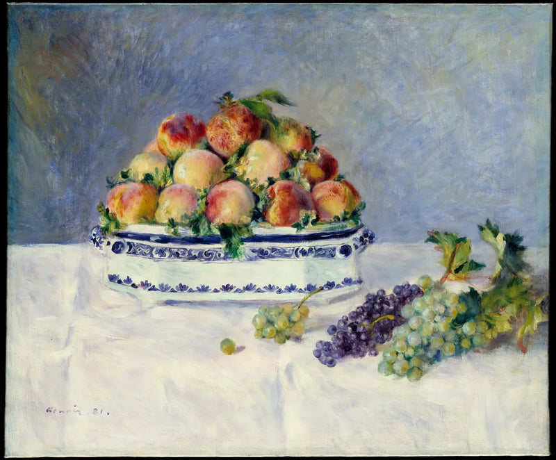 Şeftali ve Üzümlü Natürmort - Pierre-Auguste Renoir