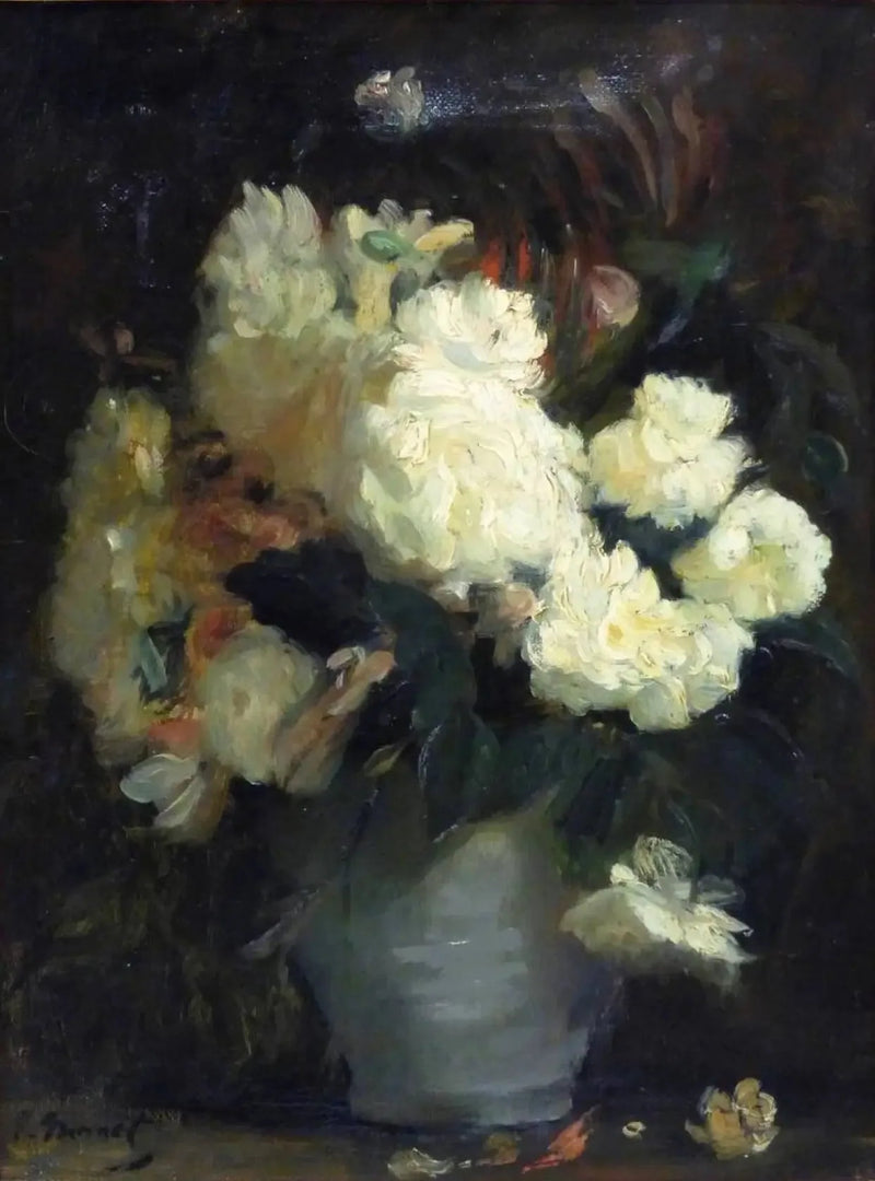 Beyaz şakayıklar ve diğer çiçeklerle doğa ölüsü - Édouard Manet