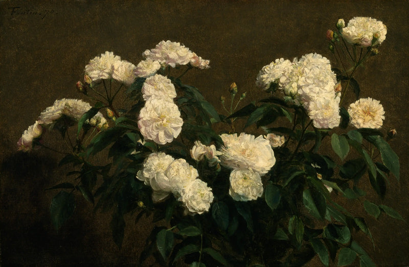 Beyaz Güllü Natürmort - Henri Fantin-Latour