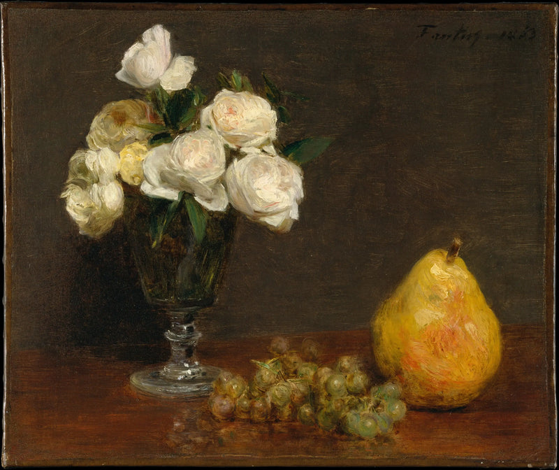 Renkli Çiçekler ve Meyvelerle Natürmort - Henri Fantin-Latour