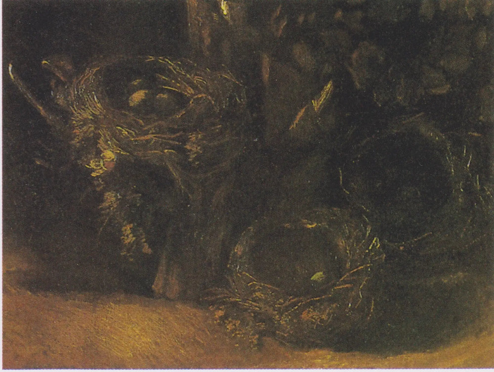Reproduction du tableau « Nature morte aux trois nids d'oiseaux - Vincent van Gogh » par Alpha Reproduction en peinture à l’huile