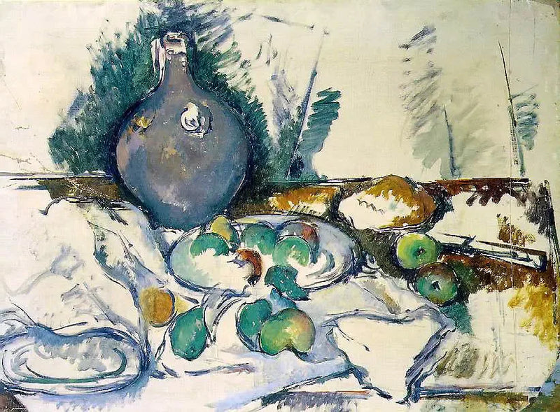 Su testili Natürmort - Paul Cézanne