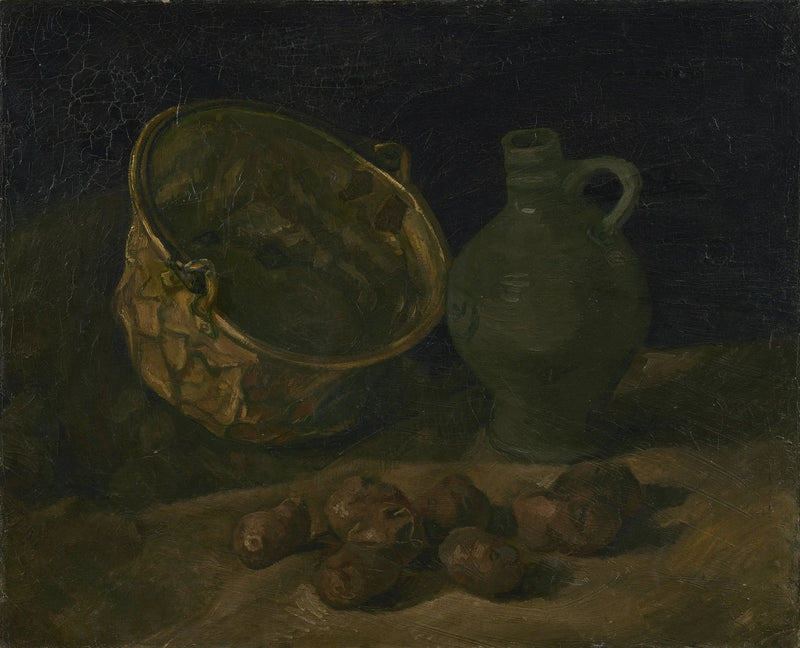 Bakır kazan ve pirinç sürahi ile Natürmort - Vincent van Gogh
