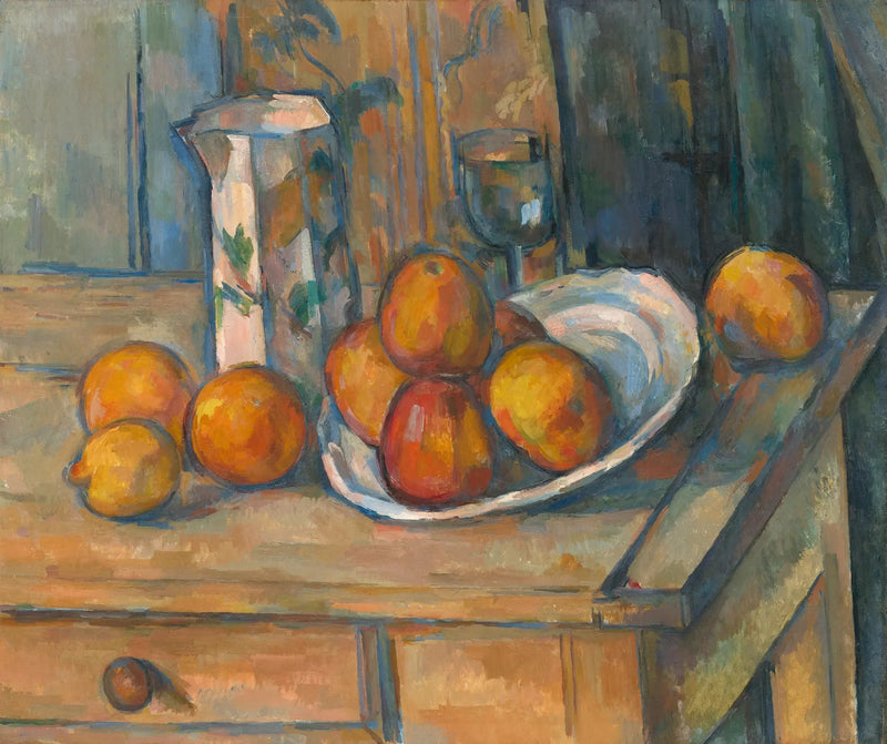 Süt ve meyve sürahisi ile natürmort - Paul Cézanne