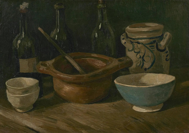 Çini ve şişelerle Natürmort - Vincent van Gogh