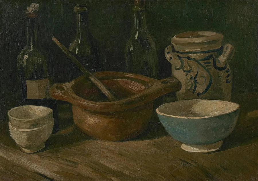 Çini ve şişelerle Natürmort - Vincent van Gogh