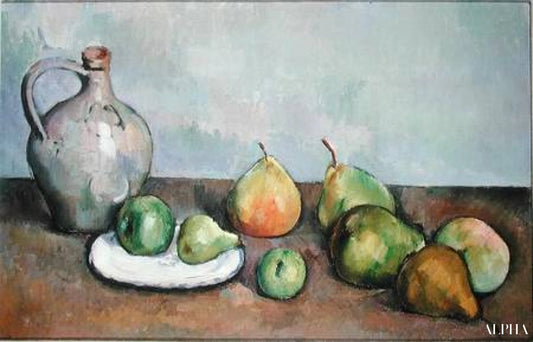 Nature morte avec pichet et fruits - Paul Cézanne - Reproductions de tableaux et peintures haut de gamme