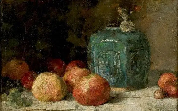 Zencefil kavanozu ve elmalarla Natürmort - Vincent van Gogh