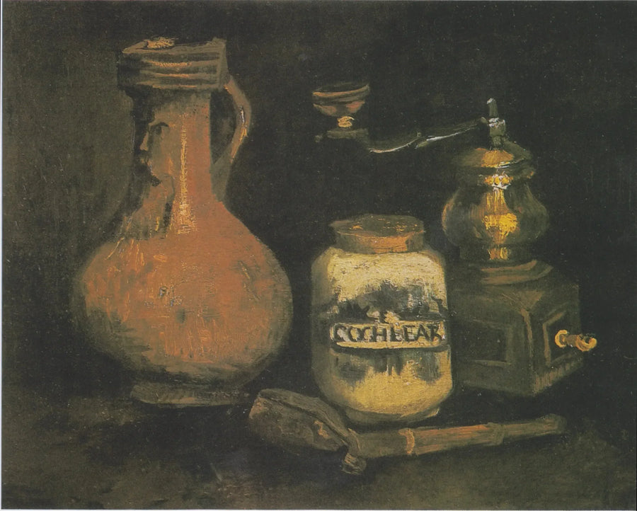 Sakallı bir adamı tasvir eden kavanozlu natürmort - Vincent van Gogh