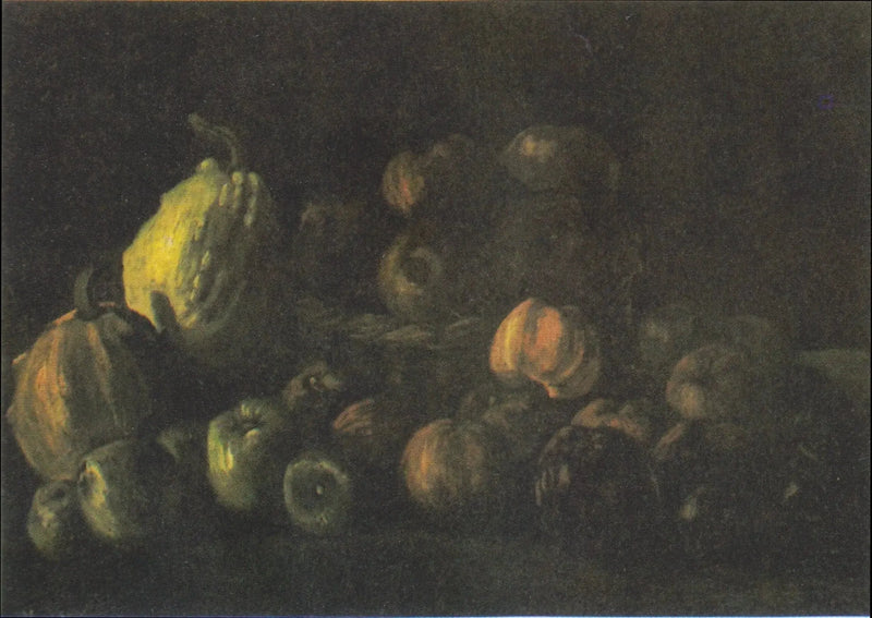 Elma sepeti ve iki balkabağı ile Natürmort - Vincent van Gogh