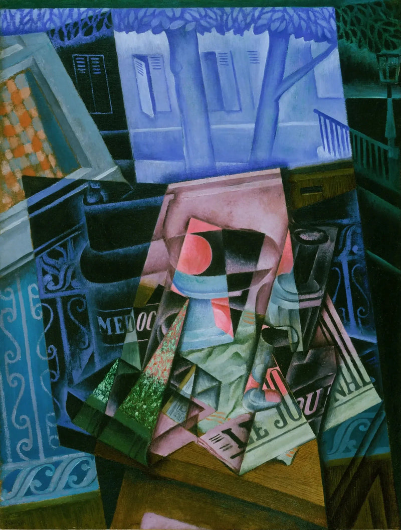 Açık bir pencere önünde natürmort, Ravignan Meydanı - Juan Gris