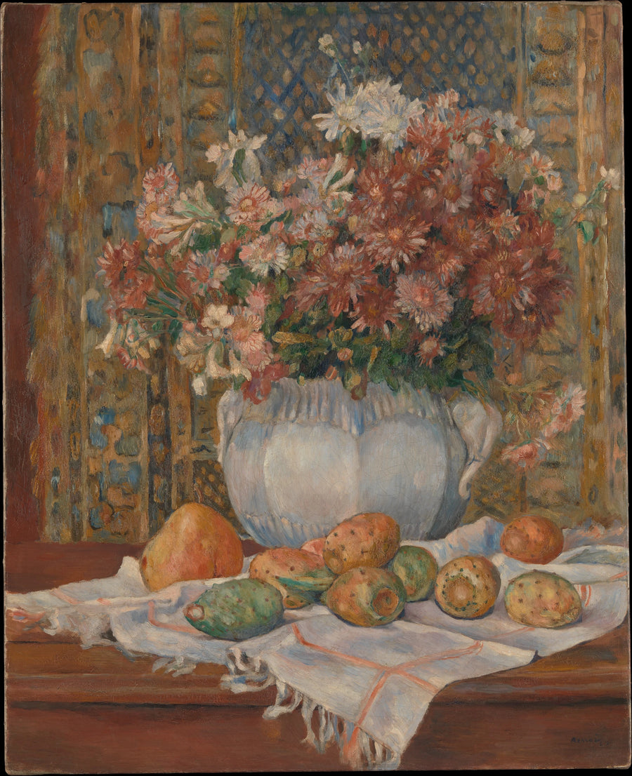 Kaktüs Çiçekleri ve İncirlerle Doğa Ölüsü - Pierre-Auguste Renoir