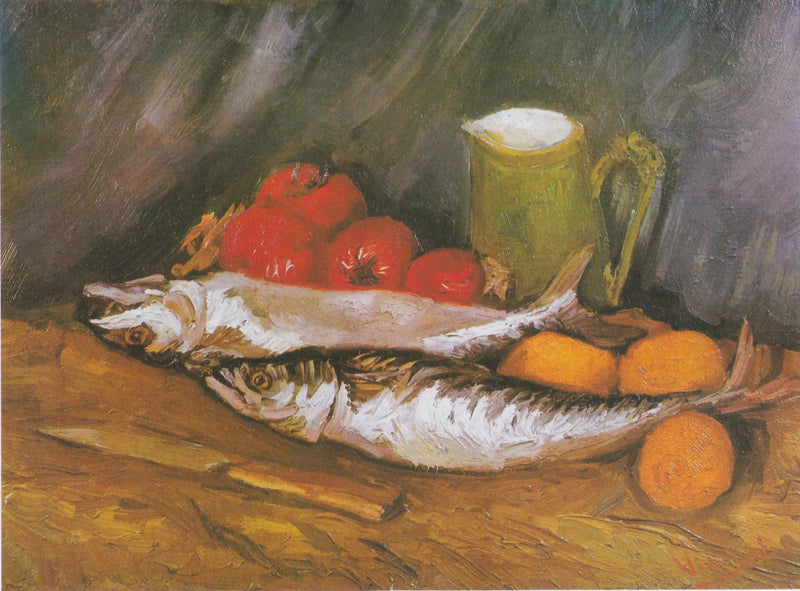 Uskumru, limon ve domatesli natürmort - Vincent van Gogh