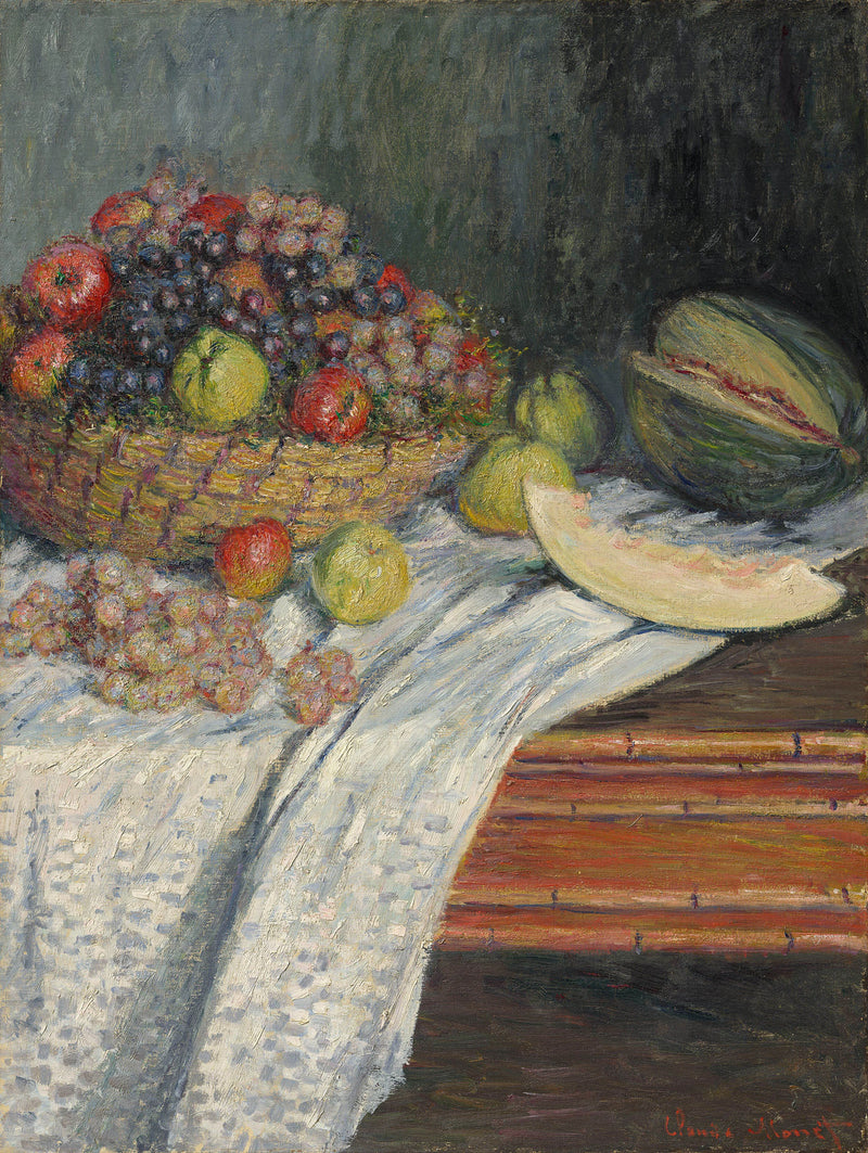 İspanyol kavunu W544 ile natürmort - Claude Monet