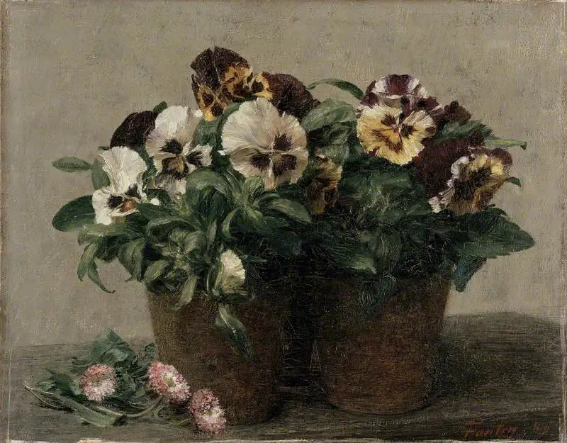 Natürmort: Düşünceler ve Papatyalar - Henri Fantin-Latour