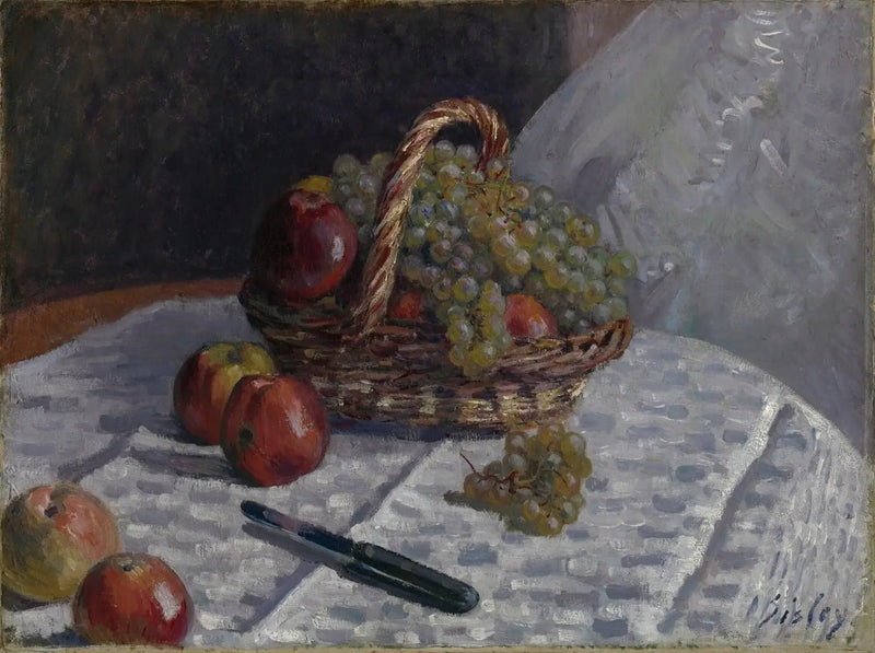 Natür Mort, Elmalar ve Üzümler - Alfred Sisley