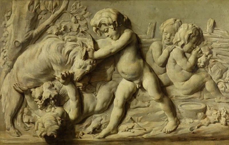 Bouchardon'un Sonbahar kabartma bas-relief'ünü tasvir eden natürmort - Jean Simeón Chardin