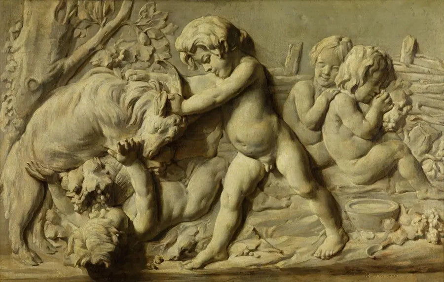 Bouchardon'un Sonbahar kabartma bas-relief'ünü tasvir eden natürmort - Jean Simeón Chardin