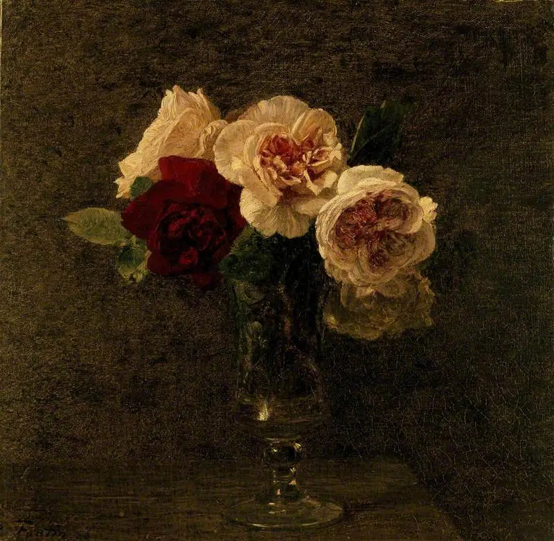 Doğa Manzarası: Pembe ve Kırmızı Güller - Henri Fantin-Latour