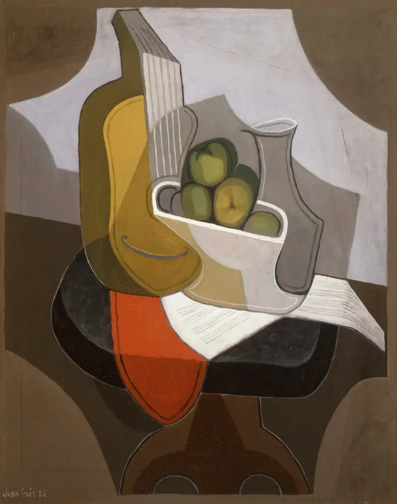 Doğa Manzarası: Kırmızı Masa Örtüsüyle Masa - Juan Gris
