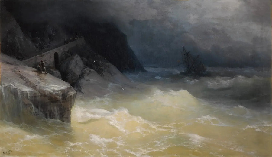 Karadeniz kıyısında gemi kazası - Ivan Aïvazovski