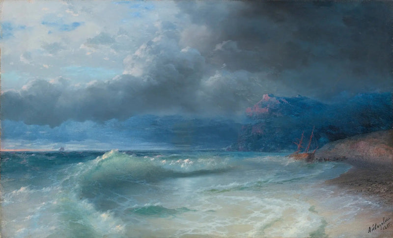 Fırtınalı bir sabahın batması - Ivan Aïvazovski