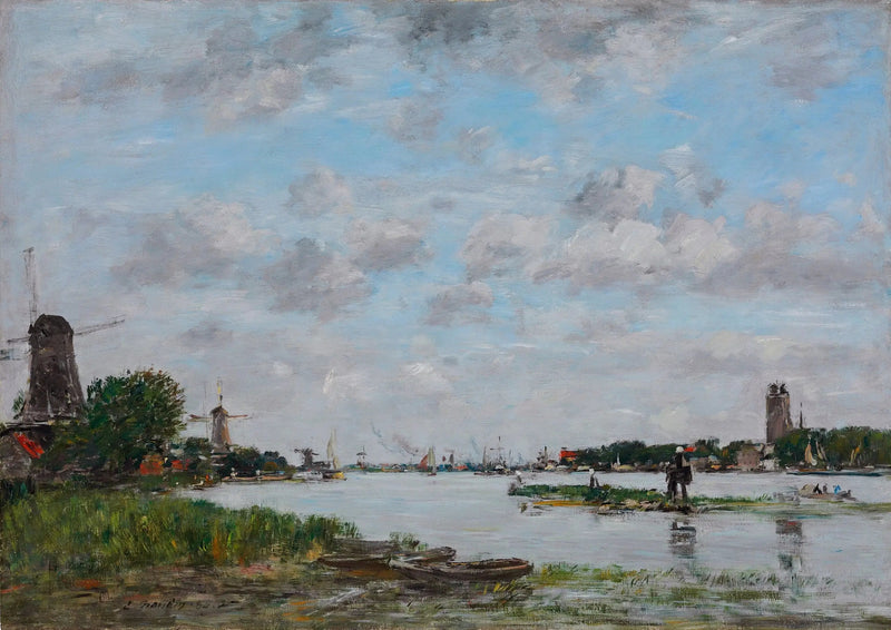 Dordrecht yakınlarındaki Oude Maas Nehri'nde Seyahat - Eugène Boudin