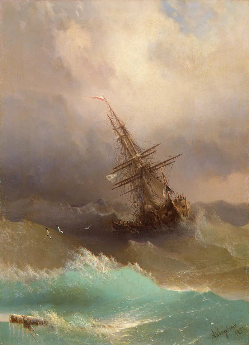 Kızgın denizin ortasında gemi - Ivan Aïvazovski