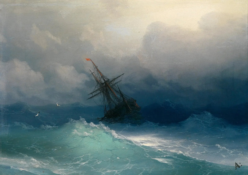 Çalkantılı Bir Deniz Üzerinde Gemi - Ivan Aïvazovski