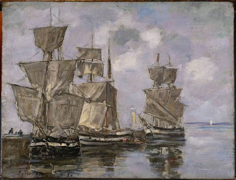 Honfleur Limanı'ndaki Gemiler - Eugène Boudin