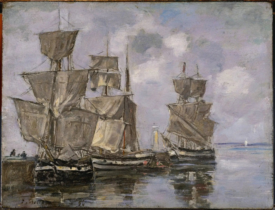 Honfleur Limanı'ndaki Gemiler - Eugène Boudin