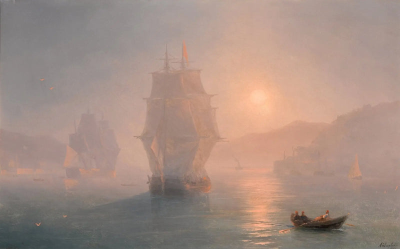 Sisli bir sabahda gemiler - Ivan Aïvazovski