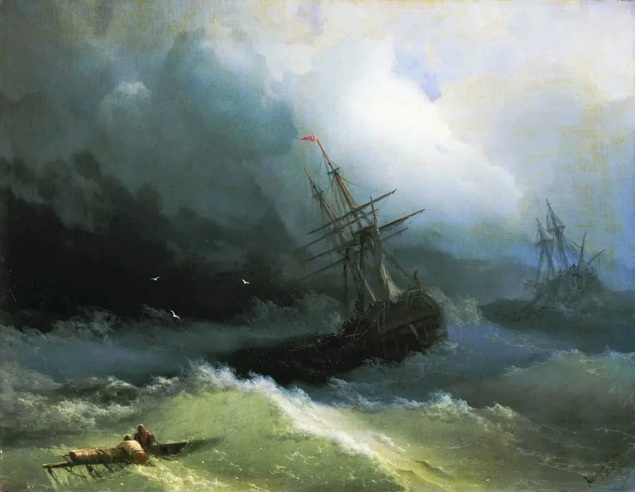 Fırtınalı denizde gemiler - Ivan Aïvazovski