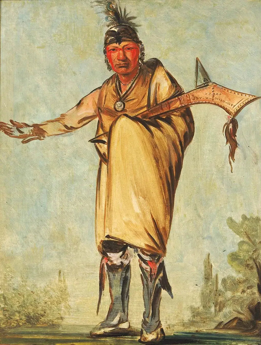 Náw-káw, Ahşap, eski kabile lideri - George Catlin