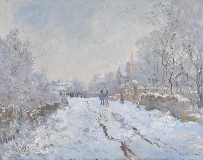 Argenteuil W352'de kar altındaki sokak - Claude Monet