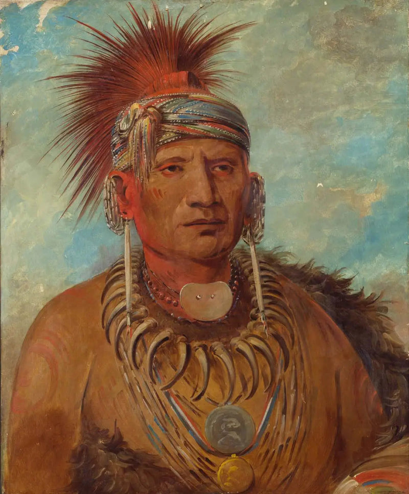 Neu-mon-ya, Yürüyen Yağmur, Savaş Şefi - George Catlin