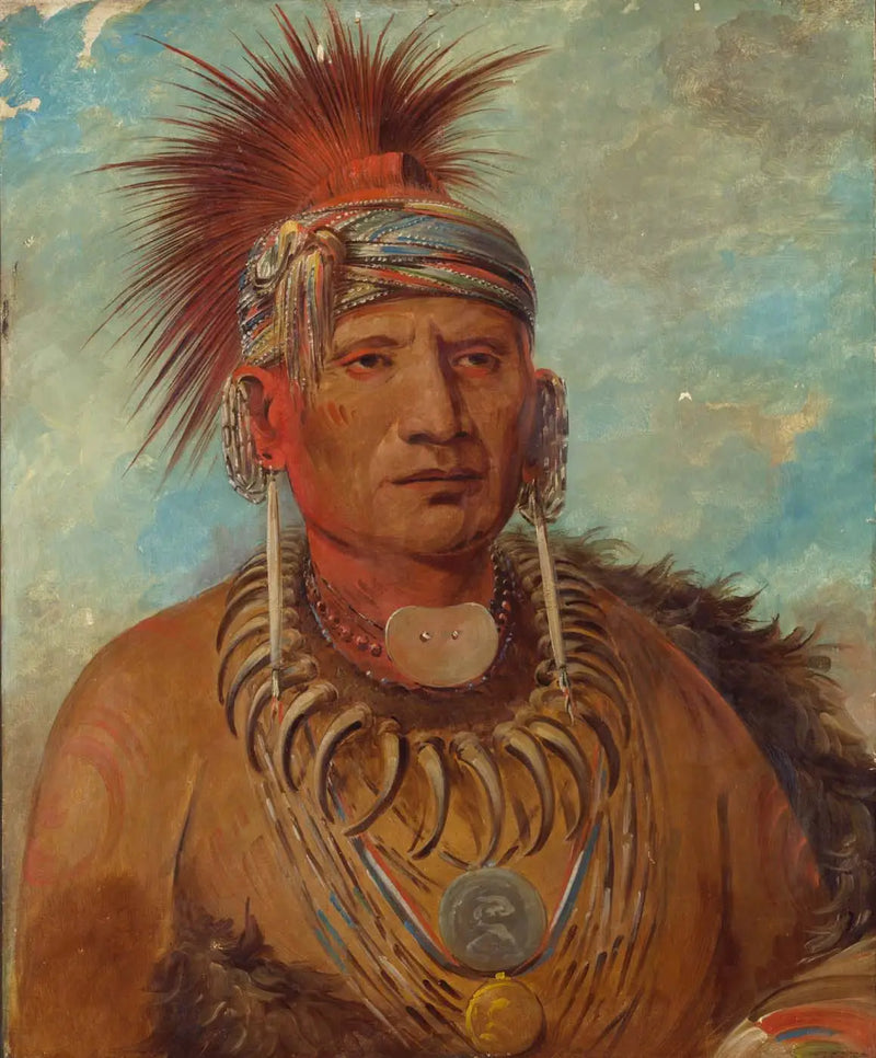Neu-mon-ya, Yürüyen Yağmur, Savaş Şefi - George Catlin