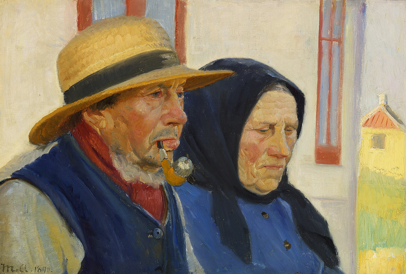 Niels ve Ane Gaihede, Østerby'deki evlerinin önünde. - Michael Peter Ancher