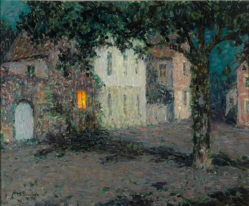 Cherbourg'da Ay Işığında Gece - Henri Le Sidaner