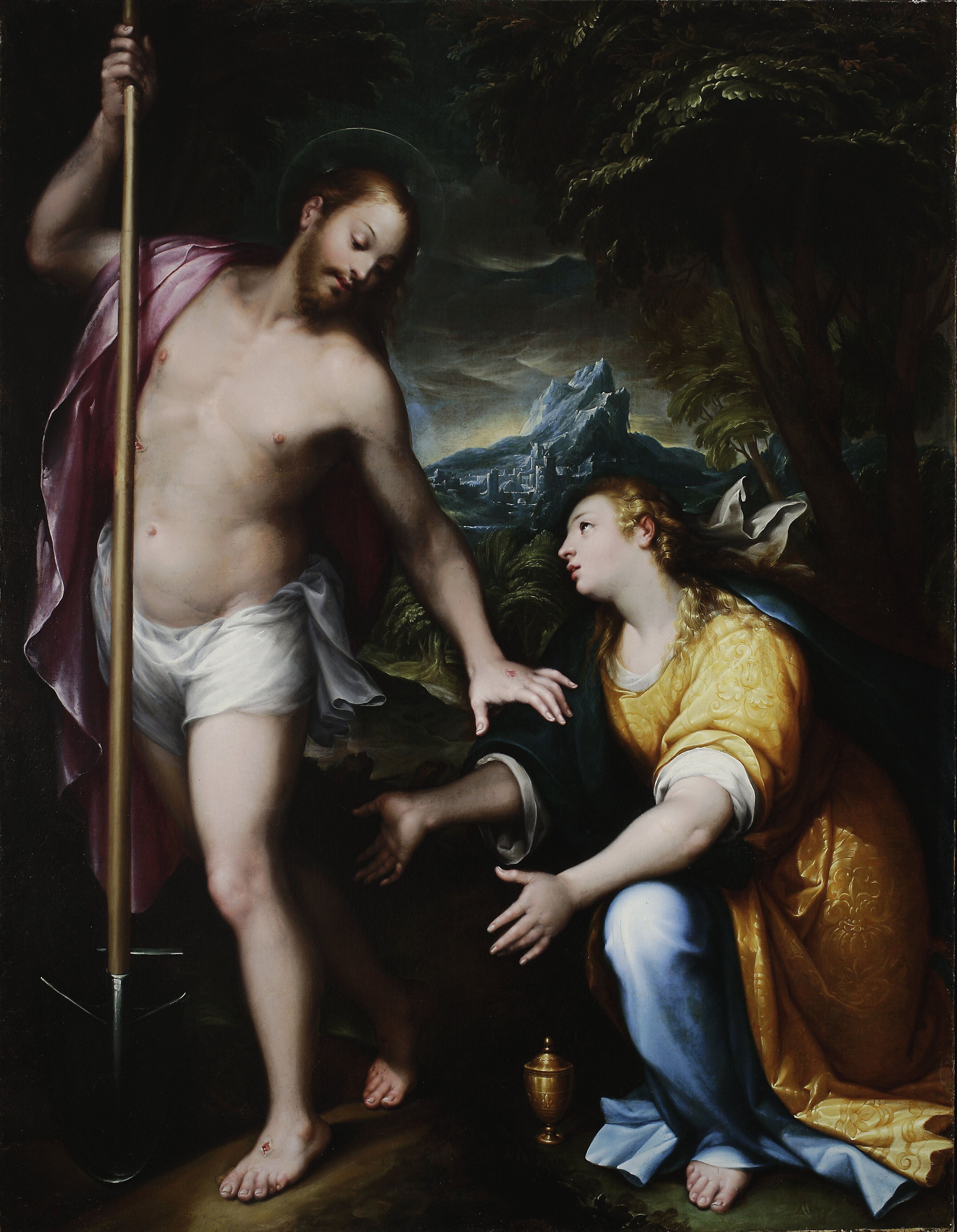 « Noli me tangere » – Le Christ ressuscité apparaissant à Marie-Madeleine (Jean 20:14-17) - Denis Calvaert