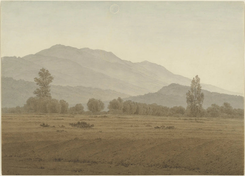 Dev Dağlar Üzerinde Yeni Ay - Caspar David Friedrich