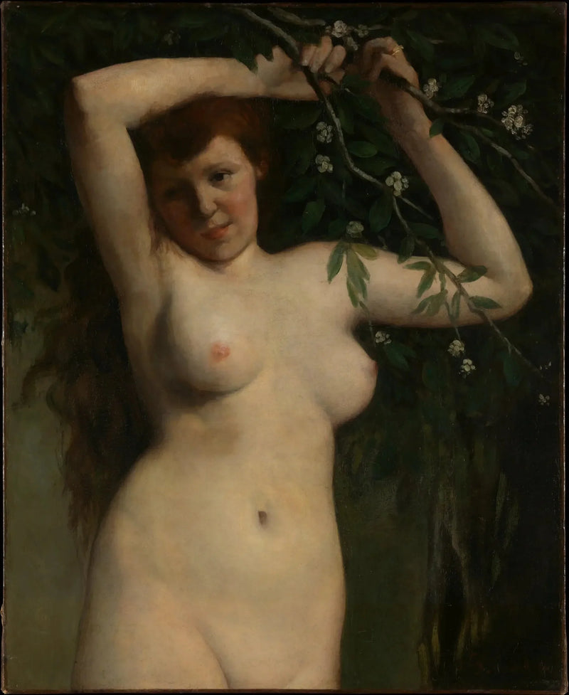 Çiçekli Dalda Yeni Doğan - Gustave Courbet