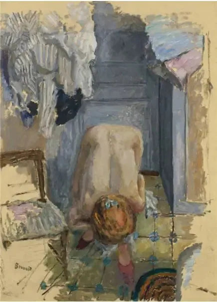 Öne Eğilmiş Yarı Dört Dört Oturan - Pierre Bonnard