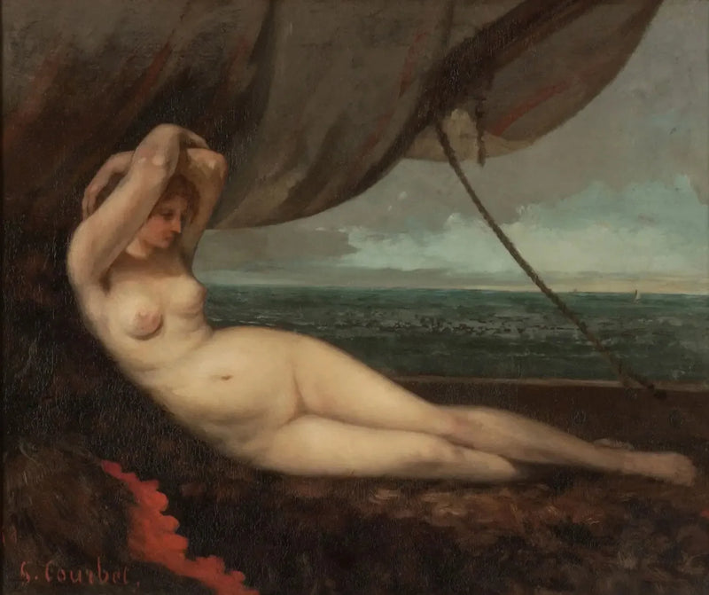 Deniz Kenarında Uzun Yatan - Gustave Courbet