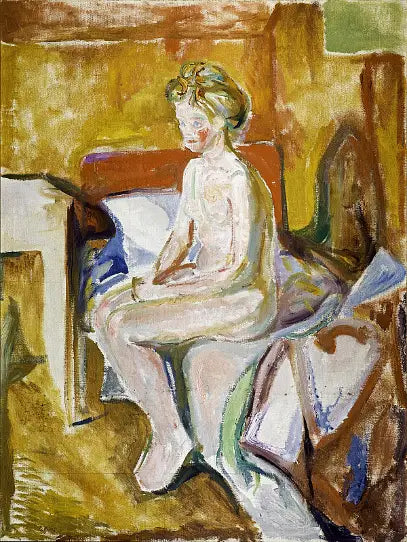 Yatak kenarında oturan çıplak - Edvard Munch