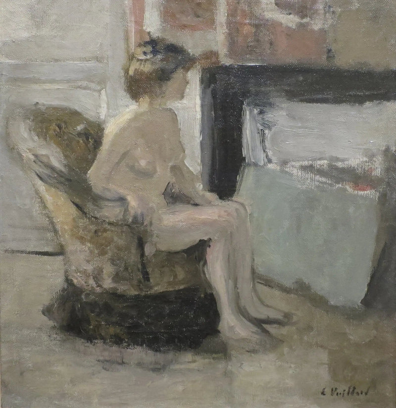 Nu otururken şömine önünde - Édouard Vuillard