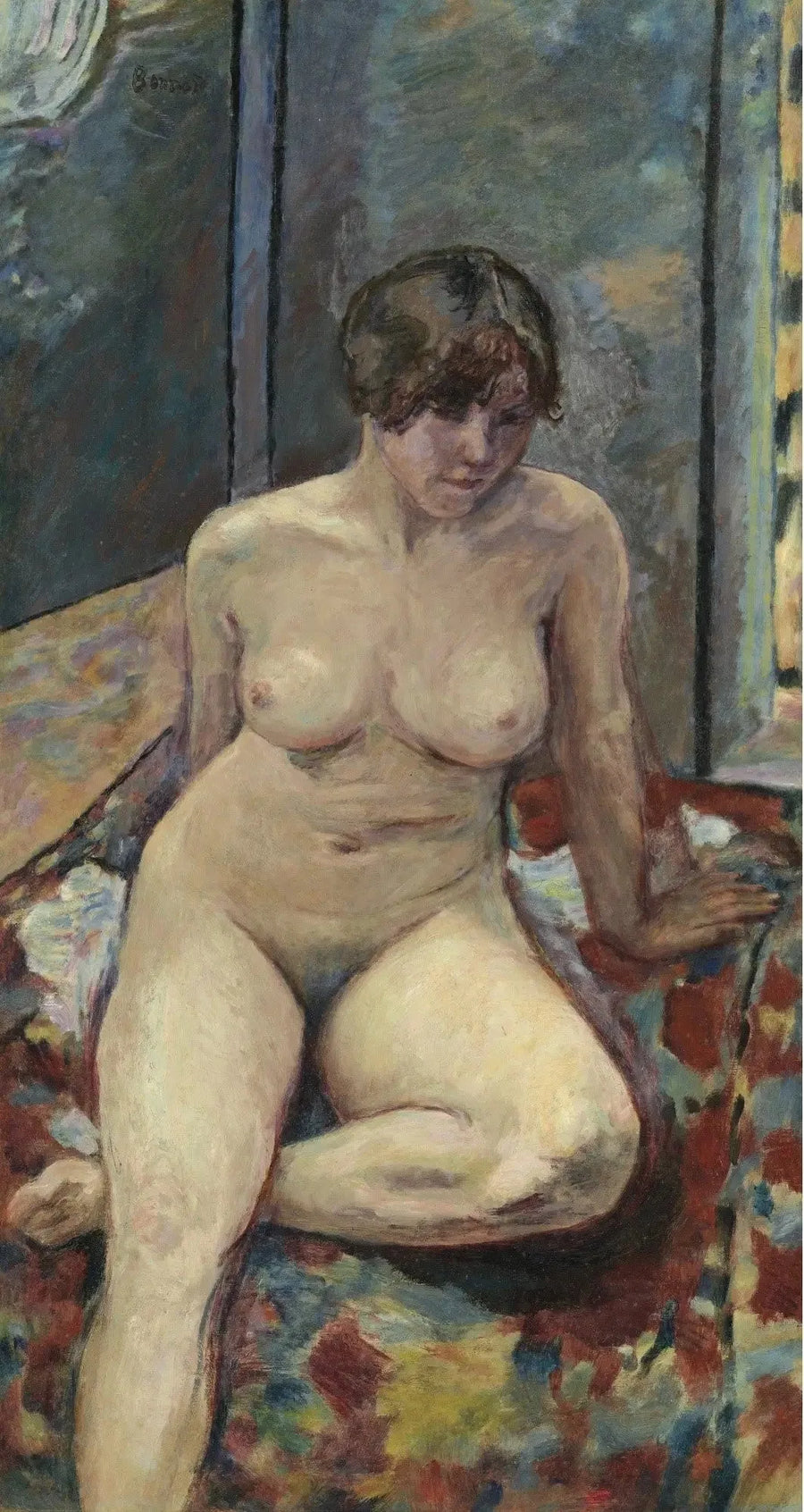 Oturan, bükülmüş bacak - Pierre Bonnard